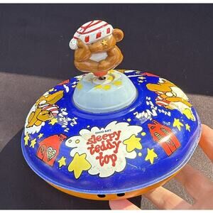 Vintage Spinning Toy Top OHIO ART Good condition Sleepy Teddy Top